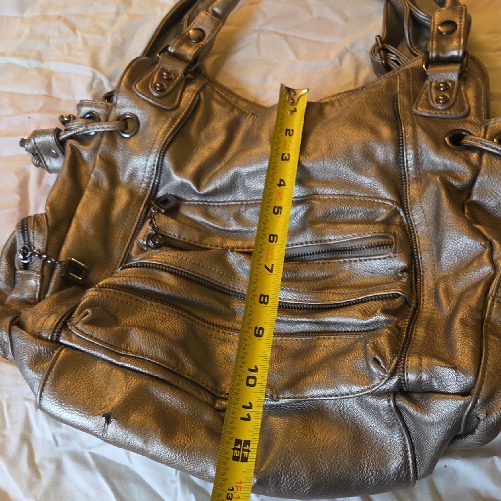 Array Metallic Silver Shoulder Bag - image 5